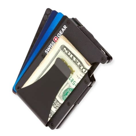 swissgear men's aluminium rfid card holder with money clip|SwissGear money clip wallet.